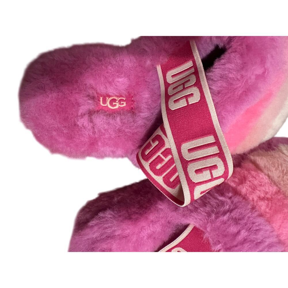 UGG Fluff Yeah Slide Stripes Slippers in a pink multicolor - Picture 7 of 9